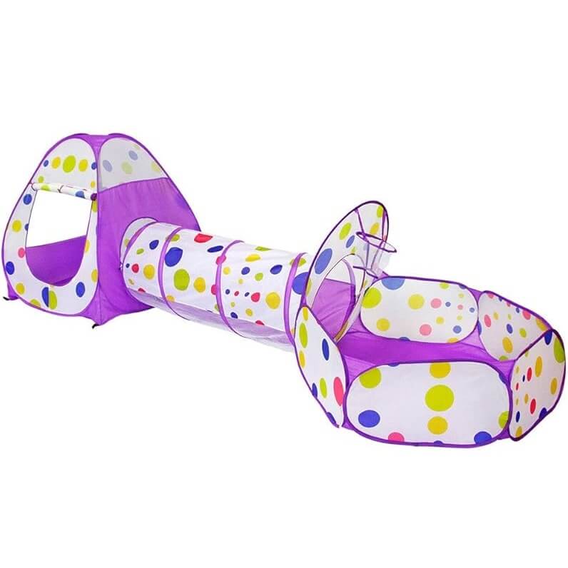 3 in 1 Kids Activity Play Tent With Tunnel